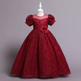 Kid Girl Princess Gauze Evening Lace Flower Pompous Dresses