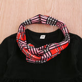Baby Toddler Girl Valentine Love Long-sleeve Plaid Suit 2 Pcs Sets