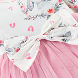 Baby Girls Long Sleeve Pink Flower Dress With Headscarf