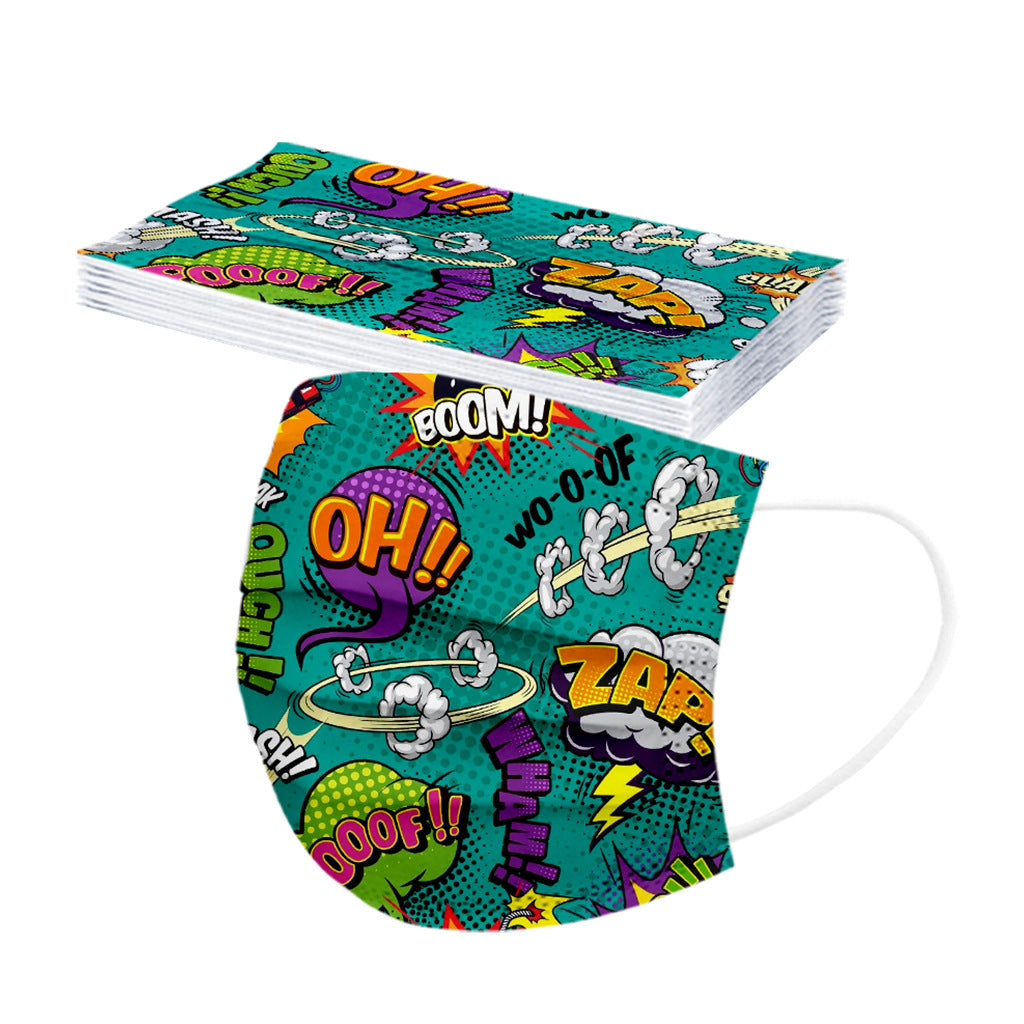 Kid Disposable Cartoon Series Spiny  Non-woven Fabric Three Layers Masks 10 Pcs