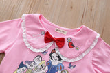Kid Baby Girl Doll Collar Cute Snow White Print T-shirt