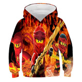Kids 3D Print Cartoon Loose Long Sleeves Hoodie