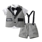 Kid Baby Boys Summer Short Sleeve Cotton Leather 3 Sets Pcs