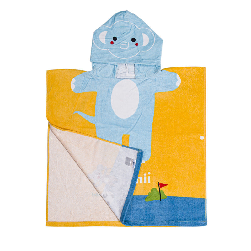 Infant Baby Bathrobe Cartoon Towel Robe Hooded Cloak Pajamas