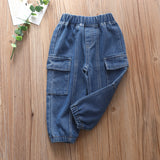 Spring Autumn Kids Baby Boys Trousers Jeans Casual Loose Denim Pants