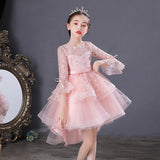 Kid Girl Princess Spring Autumn Mesh Sleeve Fluffy Mesh Dresses