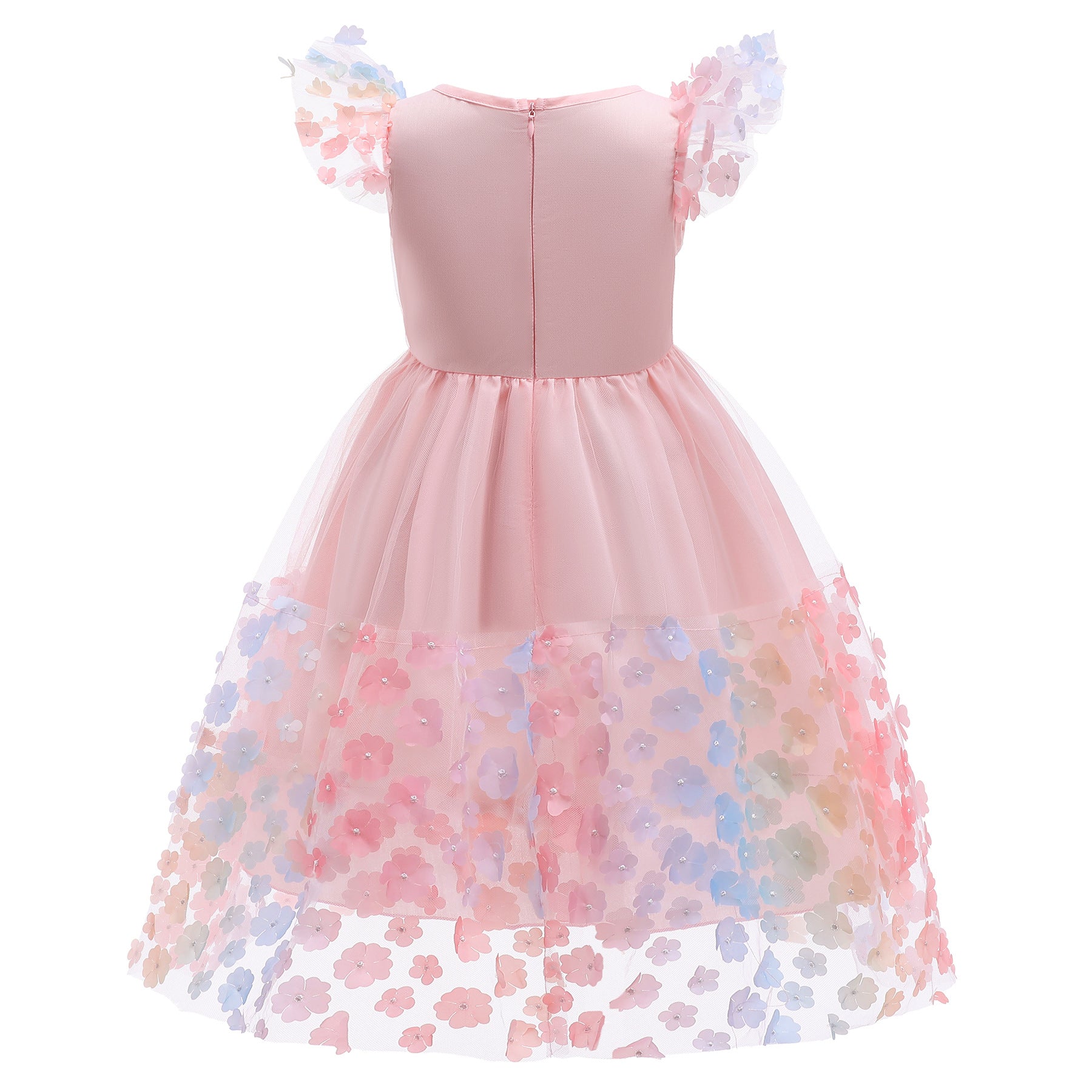Kid Baby Girls Summer Embroidery Mesh Flower Princess Dresses