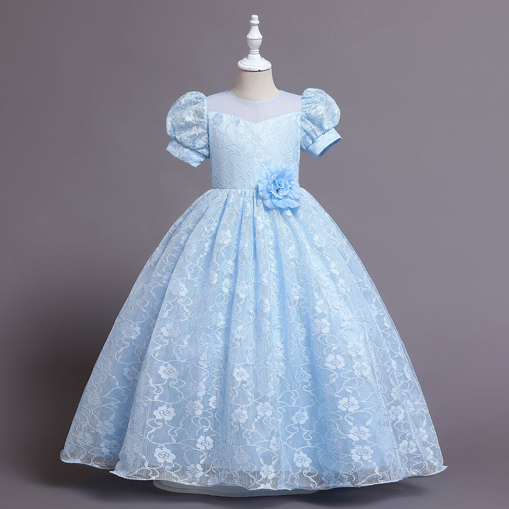 Kid Girl Princess Gauze Evening Lace Flower Pompous Dresses