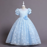 Kid Girl Princess Gauze Evening Lace Flower Pompous Dresses