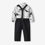 Kid Baby Boy Suit Animal Print Dinosaur Long Sleeve 2 Pcs Sets