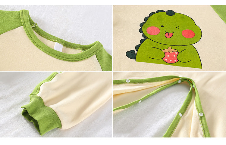 Baby Girl One-piece Autumn Winter Frothed Cartoon Pajamas