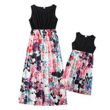 Family Matching Mother- Daughter Floral Print Dresses