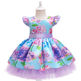 Kid Baby Girl Flower Fairy Princess Colorful Pengpeng Dress