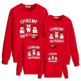 Family Matching Snowmen Cartoon Christmas Print Sweatshirts