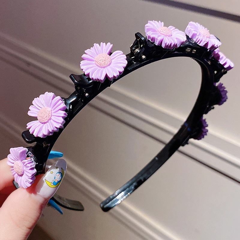 Kid Girl Braided Headband Clip Cute Cartoon Headwear