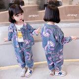 Kid Baby Girl Rabbit Cowboy Spring Autumn Leisure 2 Pcs Sets