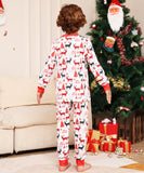 Family Alphabet Cartoon Fawn Christmas Printed Homewear Pajamas