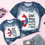 Family Matching Mother Kid Short Sleeves Independence Day T-shirt