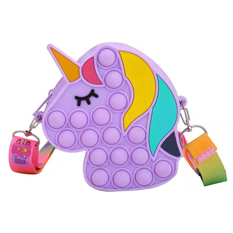 Kid Rat Exterminator Pressing Silicone Unicorn Horse Mini Cute Bag