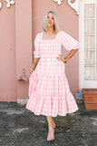 Family Matching Parent-child Sweet Leisure Loose Cake Bubble Sleeve Dresses