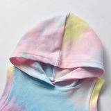 Kid Baby Boys Set Hooded Sleeveless Tie-dye Pullover 2 Pcs Set