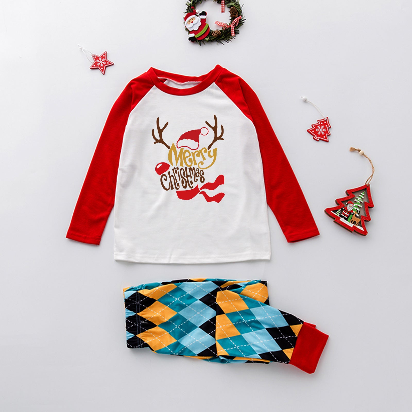 Family Matching Christmas Parent-child Pajamas Suits Set