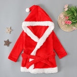 Kid Baby Girl Christmas Robe Winter Polka Dot Belt Pajamas