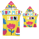 Kids Baby Tropical Fruit Microfiber Hooded Beach Towel Quick-Dry Wearable Pajamas