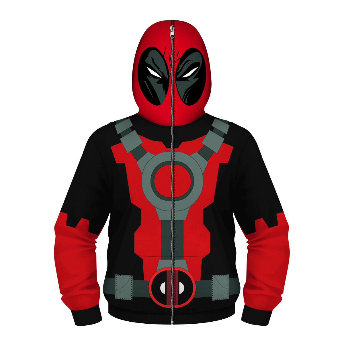 Kid Boy 3D Printed Cosplay Masked Long Sleeve Coats