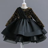 Kid Girl Net Yarn Bow Pommel Performance Princess Dresses