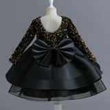 Kid Girl Net Yarn Bow Pommel Performance Princess Dresses