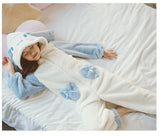 Kid Girls Autumn Winter One-piece Flannel Thickened Pajamas