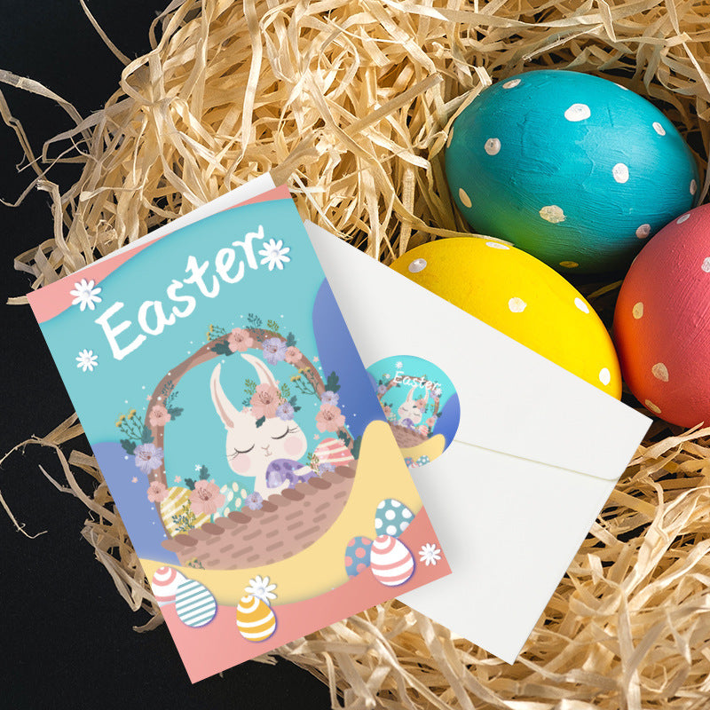 Easter Card Creative Kid Birthday Card with Envelope Sticker