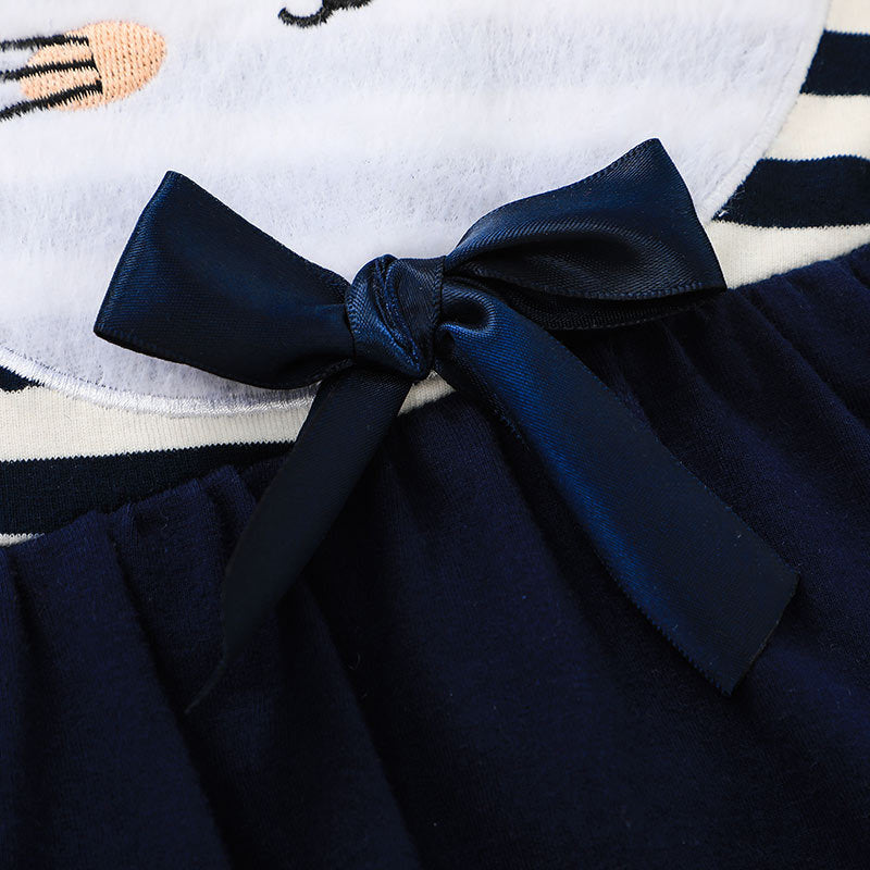 Kid Baby Girl Stripe Casual Rabbit Pattern A-line Dresses