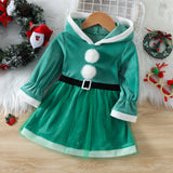 Kid Baby Girl Christmas Winter Silver Fox Velvet Dresses