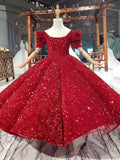 Kid Girl Princess Yarn Birthday Flower Piano Performance Dress