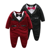Baby Jumpsuit Birthday Banquet Gentleman Bow Tie Rompers