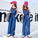 Kid Summer Girls Denim Wide Leg Causal Pants
