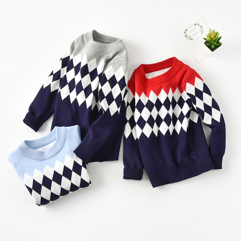 Kid Baby Girl Knit Pullover Autumn Christmas Jacquard Sweater