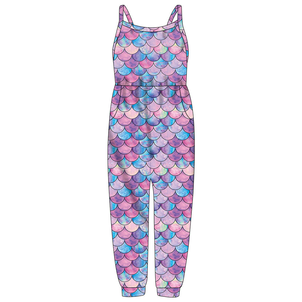 Kid Baby Girl Jumpsuit Long Suspenders Loose Pants