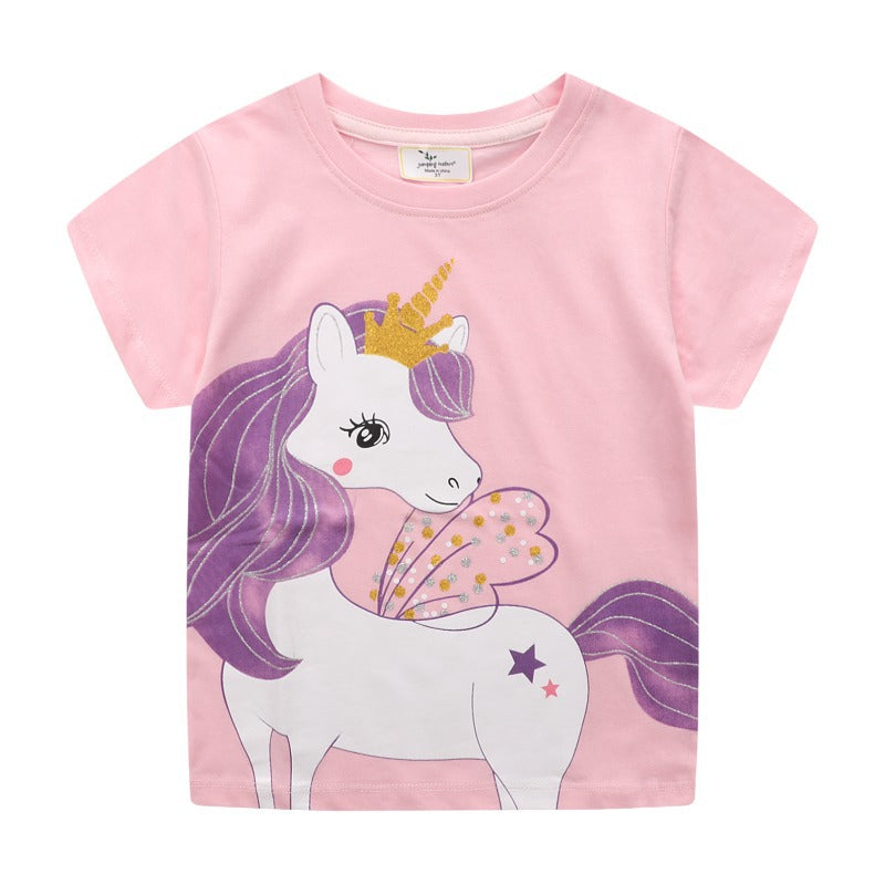 Kid Baby Short Sleeve Unicorn Cotton T-shirt