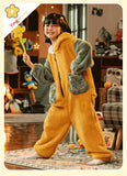 Kid Boy Thick Coral Velvet One-piece Cartoon Warm Flannel Pajamas