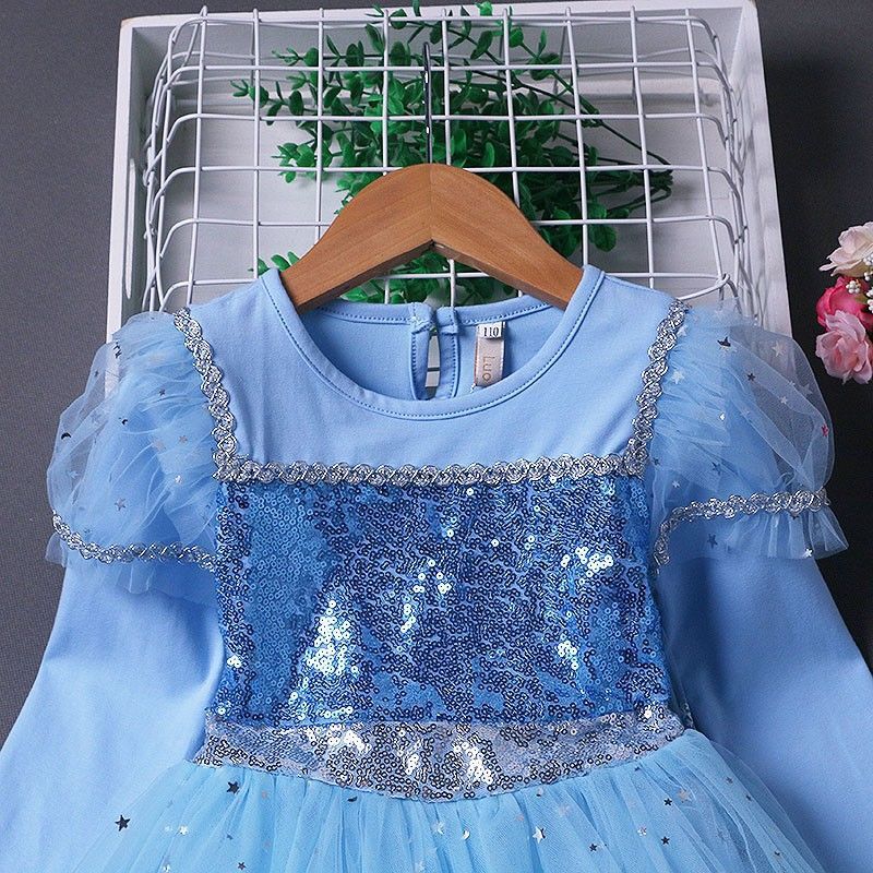 Kid Girl Princess Pure Cotton Spring/Autumn Frozen Elsa Dresses