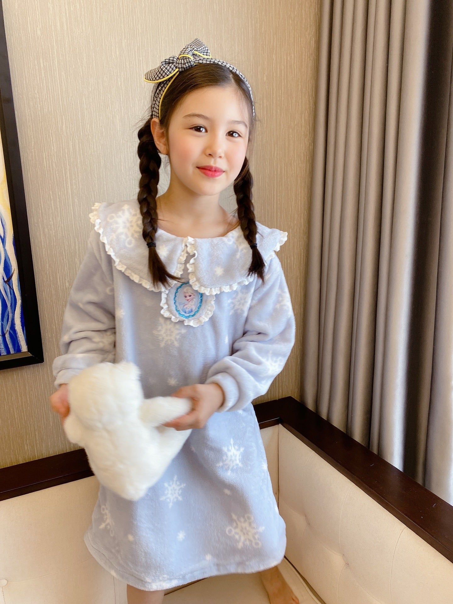 Baby Kid Girls Pajamas Coral Fleece Thickened Sleepwear