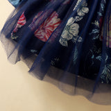 Kid Baby Girl Autumn Popular Denim Splicin Gauze Poncho Princess Dresses