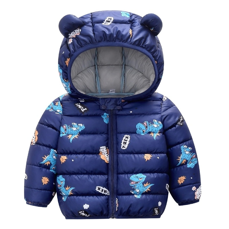 Winter Baby Toddler Animal Dinosaur Pattern Polka Dots Stars Print Coat
