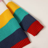 Toddler Girl Tops Winter Colorful Striped Knitted Thermal Sweater