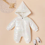 New Autumn and Winter Baby Rompers Stylish Solid Windproof Hooded Colorful Jumpsuit