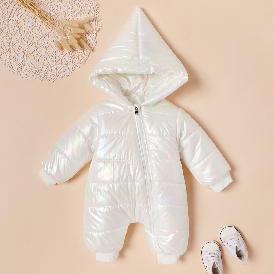 New Autumn and Winter Baby Rompers Stylish Solid Windproof Hooded Colorful Jumpsuit