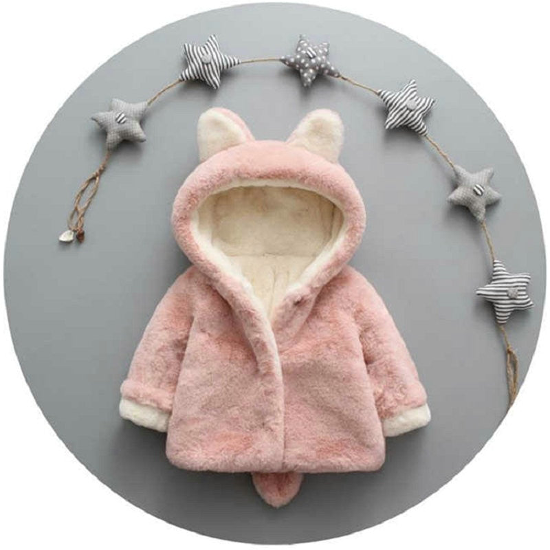 New Autumn Winter Toddler Baby Adorable Ear Warm Solid Coat